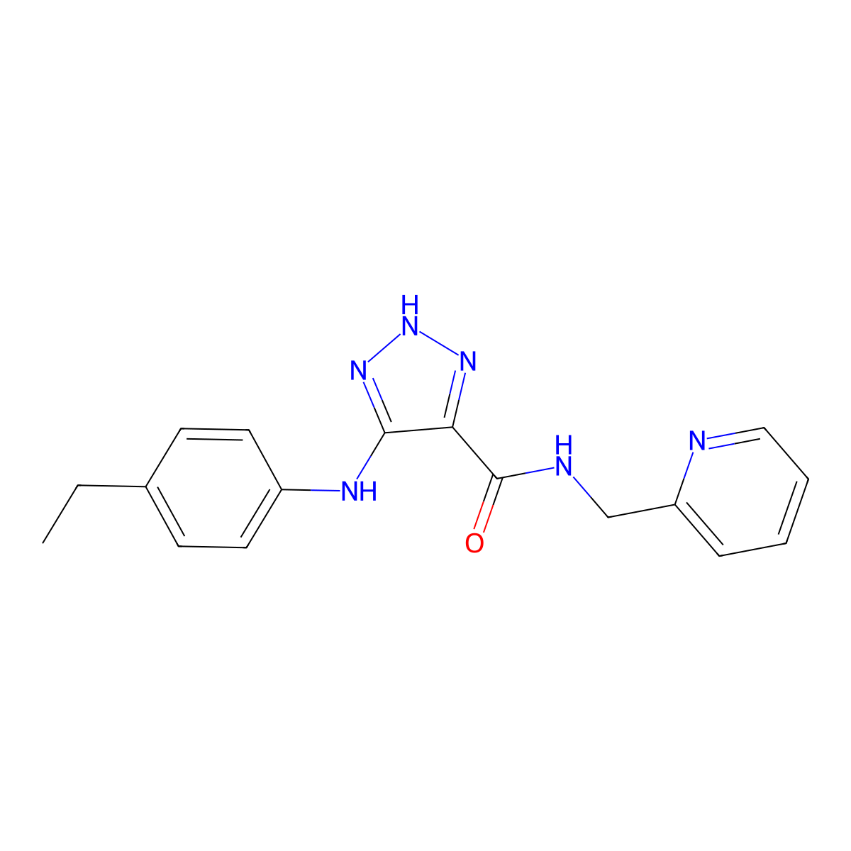 5-((4-ethylphenyl)amino)-N-(pyridin-2-ylmethyl)-1H-1,2,3-triazole-4-carboxamide molecular structure, CAS 1326865-27-3