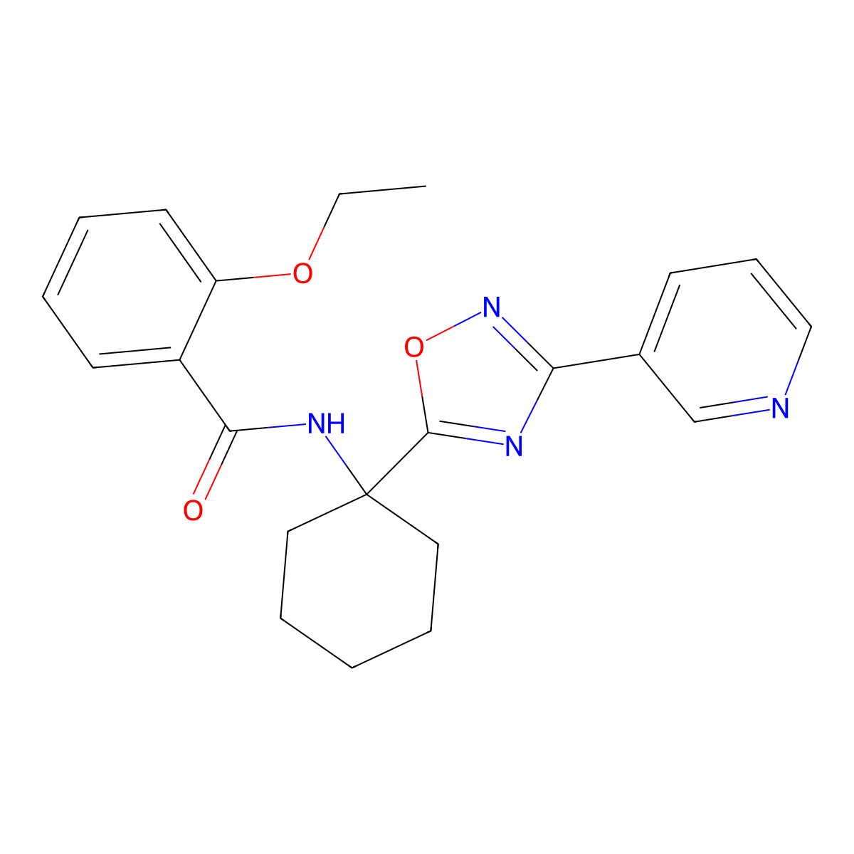 2-ethoxy-N-[1-(3-pyridin-3-yl-1,2,4-oxadiazol-5-yl)cyclohexyl]benzamide molecular structure, CAS 1326865-64-8
