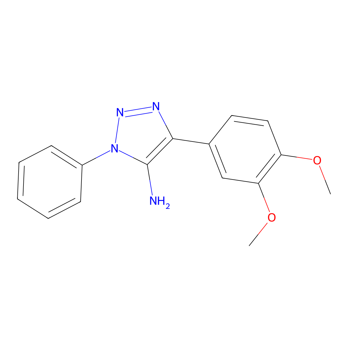 4-(3,4-dimethoxyphenyl)-1-phenyl-1H-1,2,3-triazol-5-amine molecular structure, CAS 1326865-94-4