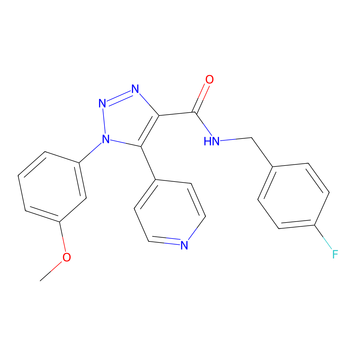 N-(4-fluorobenzyl)-1-(3-methoxyphenyl)-5-(pyridin-4-yl)-1H-1,2,3-triazole-4-carboxamide molecular structure, CAS 1326866-15-2