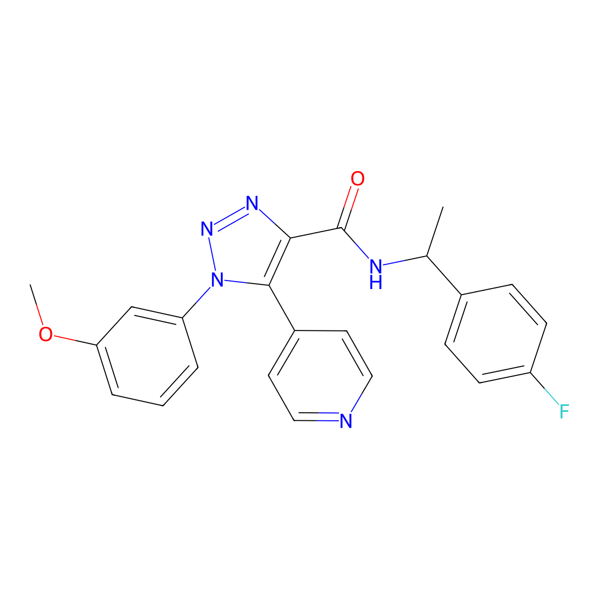 N-[1-(4-fluorophenyl)ethyl]-1-(3-methoxyphenyl)-5-(pyridin-4-yl)-1H-1,2,3-triazole-4-carboxamide molecular structure, CAS 1326866-54-9