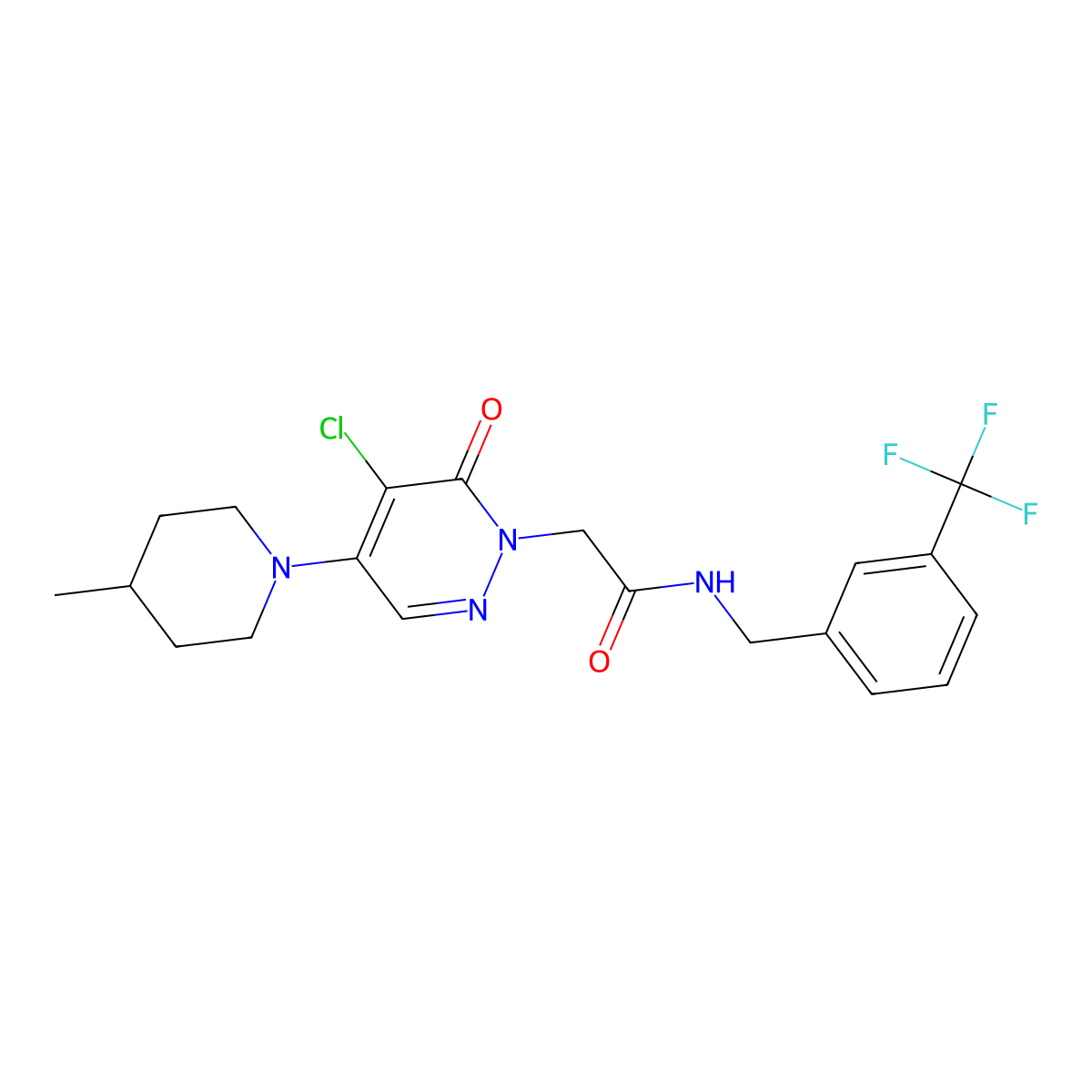 2-[5-chloro-4-(4-methylpiperidin-1-yl)-6-oxopyridazin-1(6H)-yl]-N-[3-(trifluoromethyl)benzyl]acetamide molecular structure, CAS 1326866-88-9