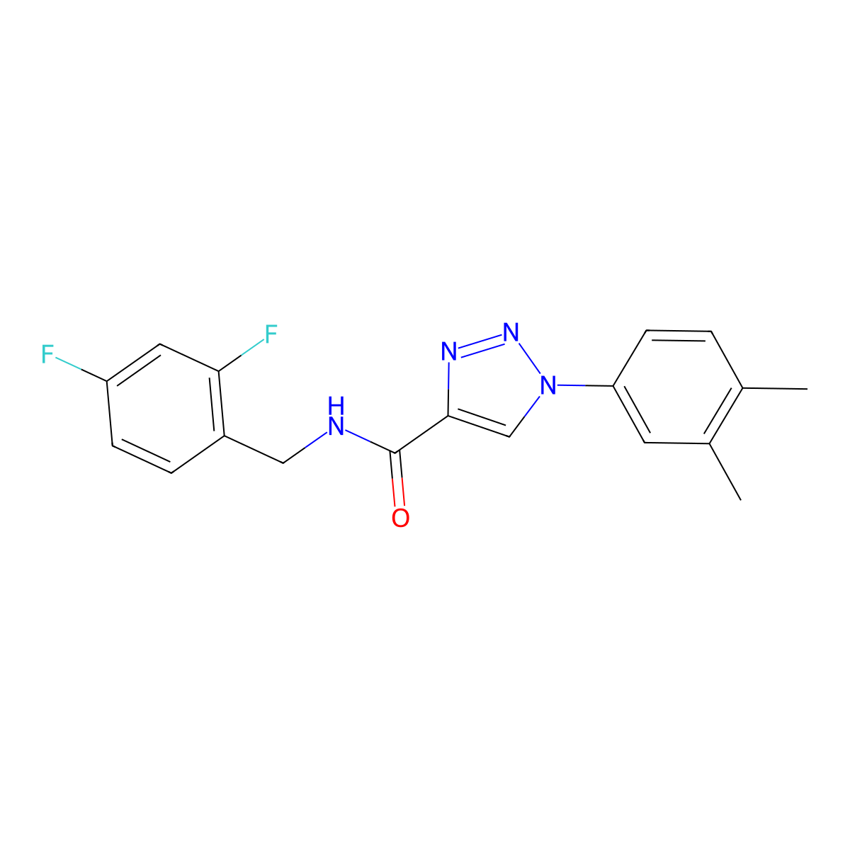 N-(2,4-difluorobenzyl)-1-(3,4-dimethylphenyl)-1H-1,2,3-triazole-4-carboxamide molecular structure, CAS 1326867-01-9