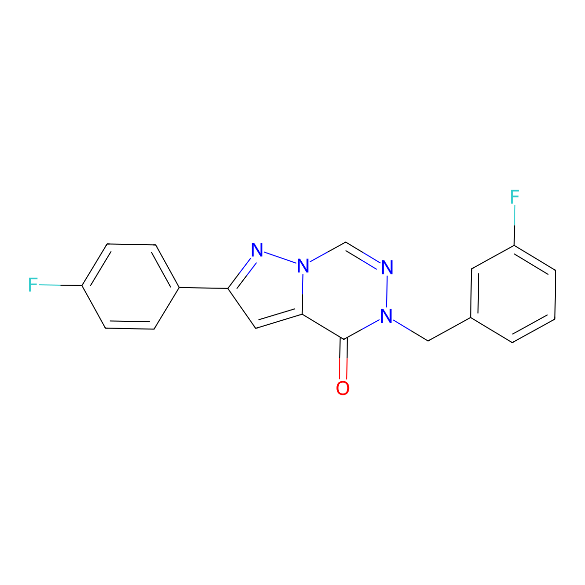 5-(3-fluorobenzyl)-2-(4-fluorophenyl)pyrazolo[1,5-d][1,2,4]triazin-4(5H)-one molecular structure, CAS 1326868-31-8