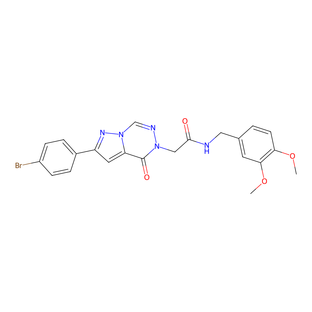 2-(2-(4-bromophenyl)-4-oxopyrazolo[1,5-d][1,2,4]triazin-5(4H)-yl)-N-(3,4-dimethoxybenzyl)acetamide molecular structure, CAS 1326868-69-2