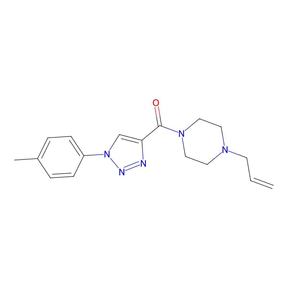 [1-(4-methylphenyl)-1H-1,2,3-triazol-4-yl][4-(prop-2-en-1-yl)piperazin-1-yl]methanone molecular structure, CAS 1326869-33-3