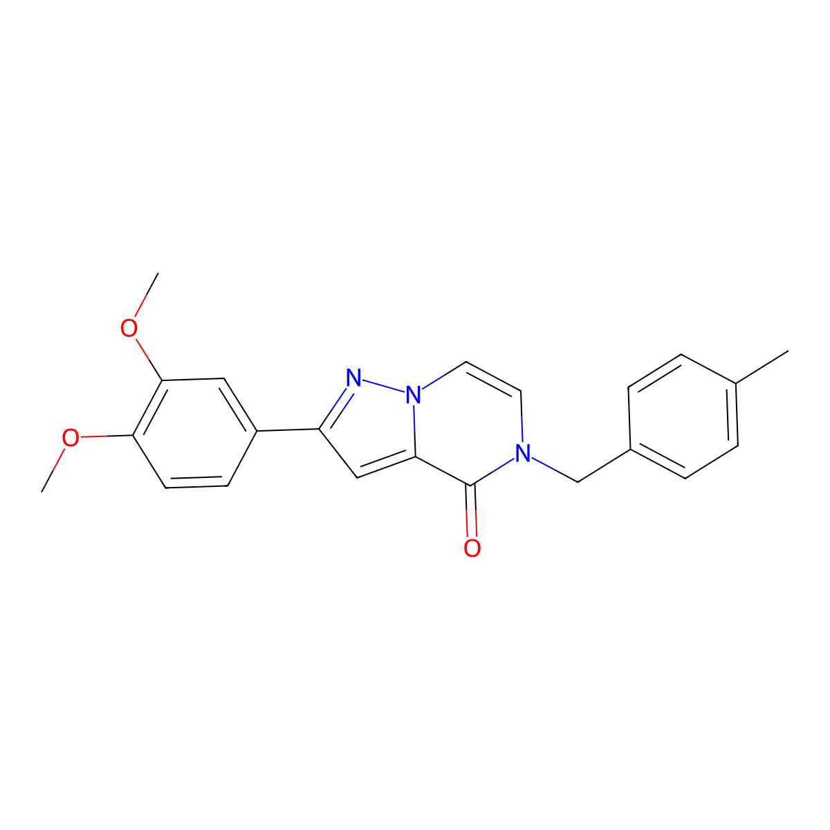 2-(3,4-dimethoxyphenyl)-5-(4-methylbenzyl)pyrazolo[1,5-a]pyrazin-4(5H)-one molecular structure, CAS 1326869-72-0