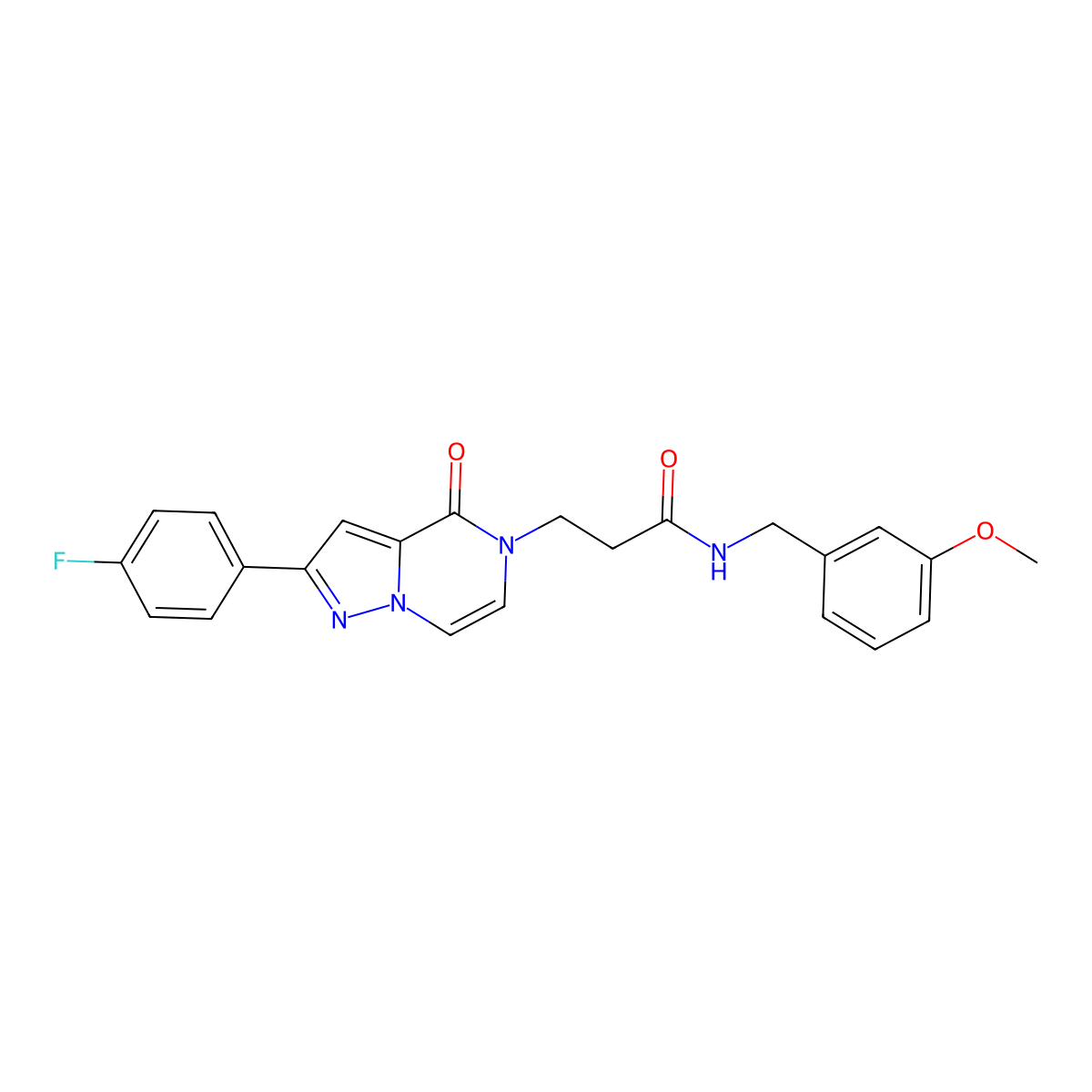 3-[2-(4-fluorophenyl)-4-oxopyrazolo[1,5-a]pyrazin-5(4H)-yl]-N-(3-methoxybenzyl)propanamide molecular structure, CAS 1326869-89-9