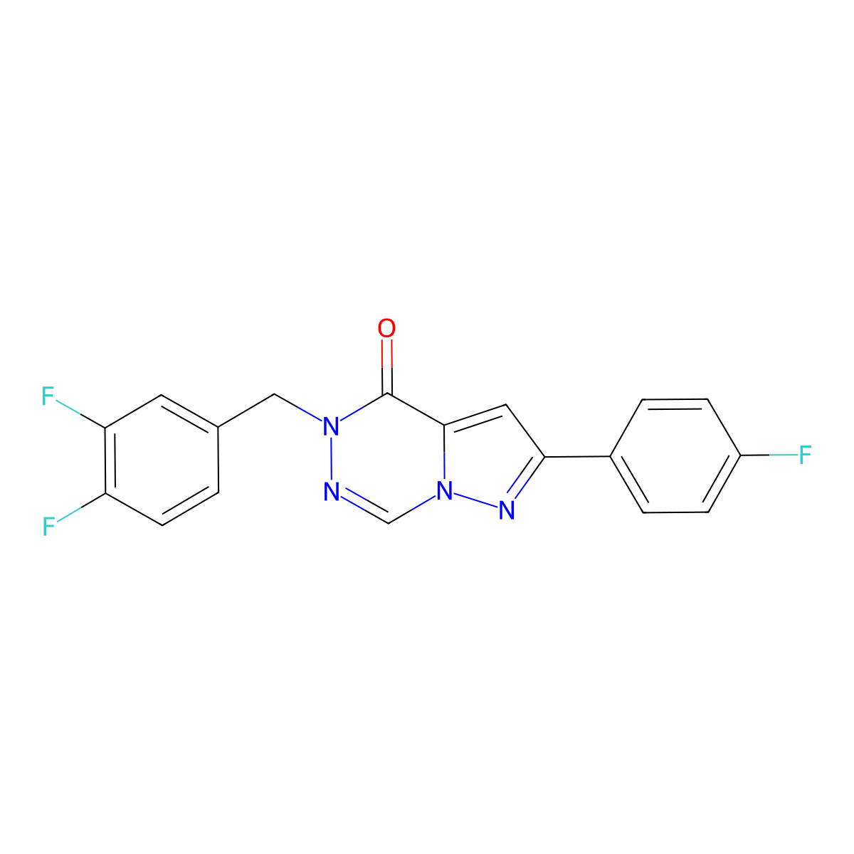 5-(3,4-difluorobenzyl)-2-(4-fluorophenyl)pyrazolo[1,5-d][1,2,4]triazin-4(5H)-one molecular structure, CAS 1326870-45-4