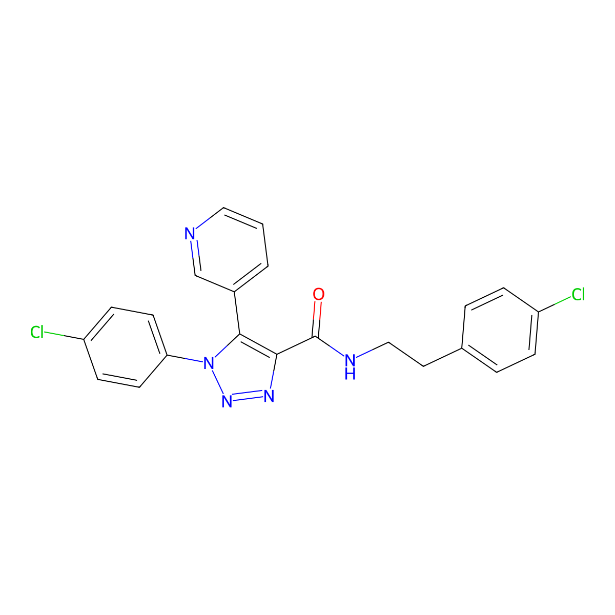 1-(4-chlorophenyl)-N-[2-(4-chlorophenyl)ethyl]-5-(pyridin-3-yl)-1H-1,2,3-triazole-4-carboxamide molecular structure, CAS 1326871-33-3