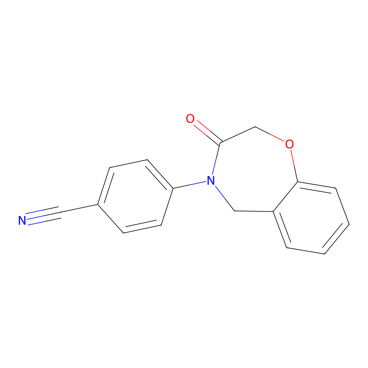 4-(3-oxo-2,3-dihydro-1,4-benzoxazepin-4(5H)-yl)benzonitrile molecular structure, CAS 1326871-38-8