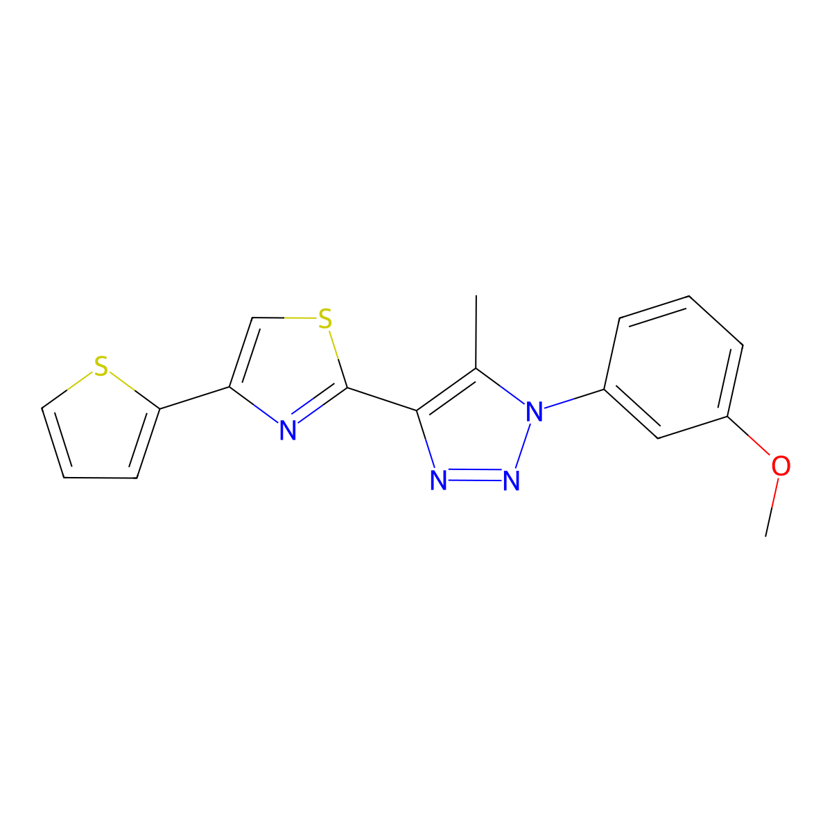 1-(3-methoxyphenyl)-5-methyl-4-[4-(2-thienyl)-1,3-thiazol-2-yl]-1H-1,2,3-triazole molecular structure, CAS 1326871-42-4