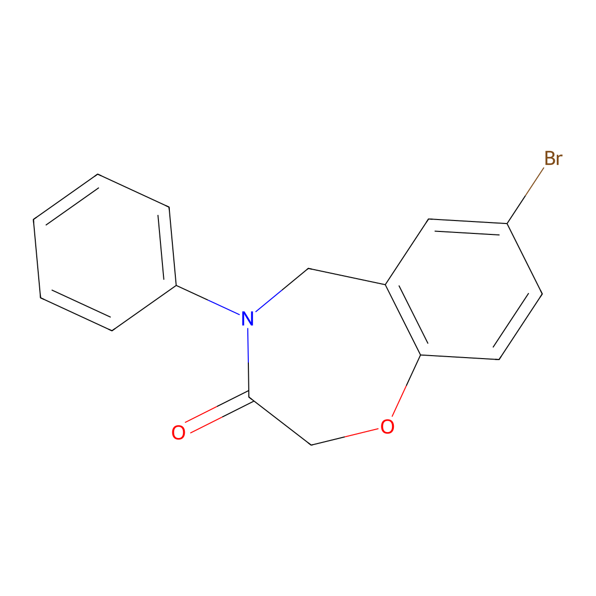 7-bromo-4-phenyl-4,5-dihydro-1,4-benzoxazepin-3(2H)-one molecular structure, CAS 1326871-43-5