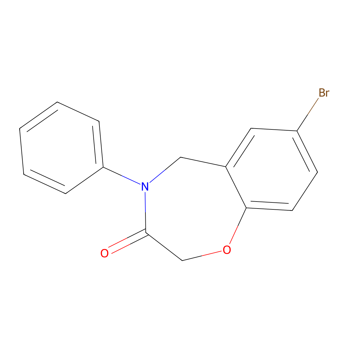 7-bromo-4-phenyl-4,5-dihydro-1,4-benzoxazepin-3(2H)-one molecular structure, CAS 1326871-43-5