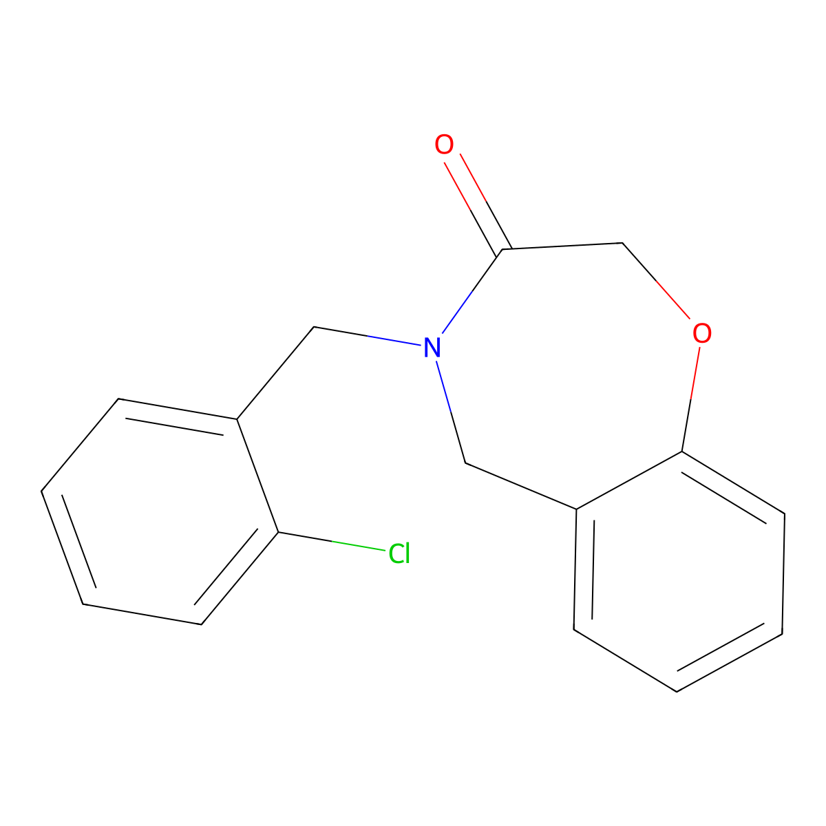 4-(2-chlorobenzyl)-4,5-dihydro-1,4-benzoxazepin-3(2H)-one molecular structure, CAS 1326871-55-9
