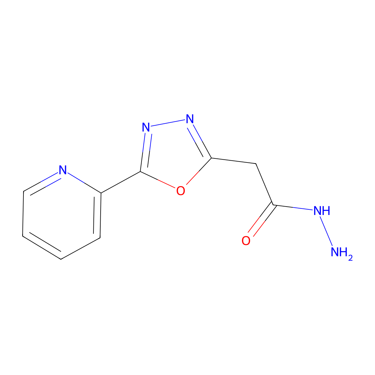 2-[5-(Pyridin-2-yl)-1,3,4-oxadiazol-2-yl]acetohydrazide molecular structure, CAS 1326871-69-5