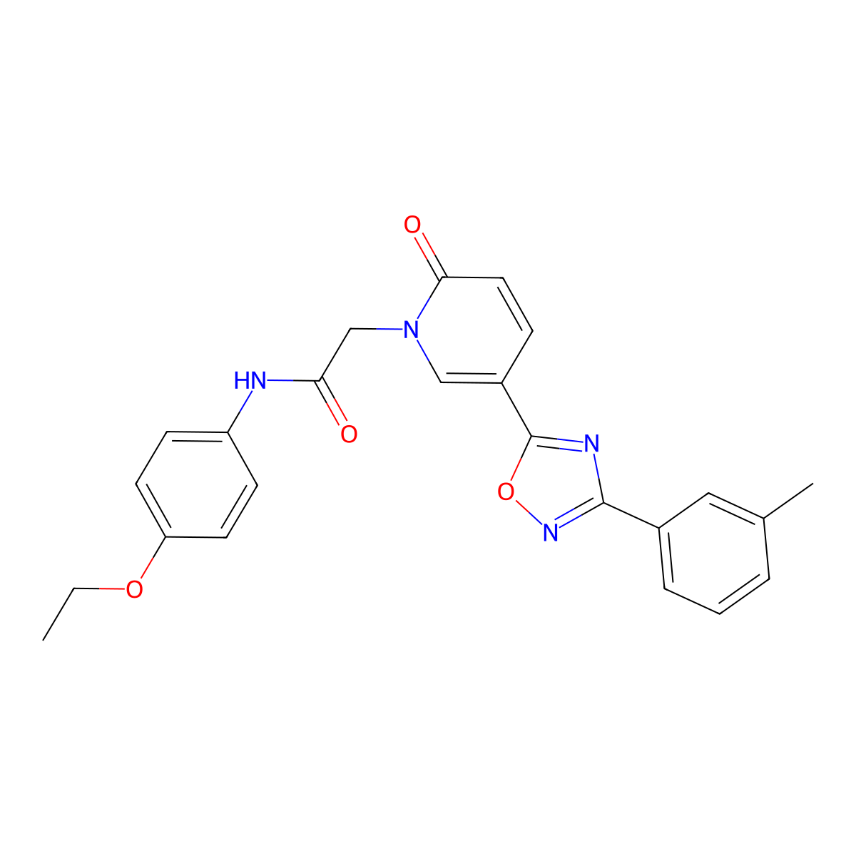 N-(4-ethoxyphenyl)-2-{5-[3-(3-methylphenyl)-1,2,4-oxadiazol-5-yl]-2-oxopyridin-1(2H)-yl}acetamide molecular structure, CAS 1326871-80-0