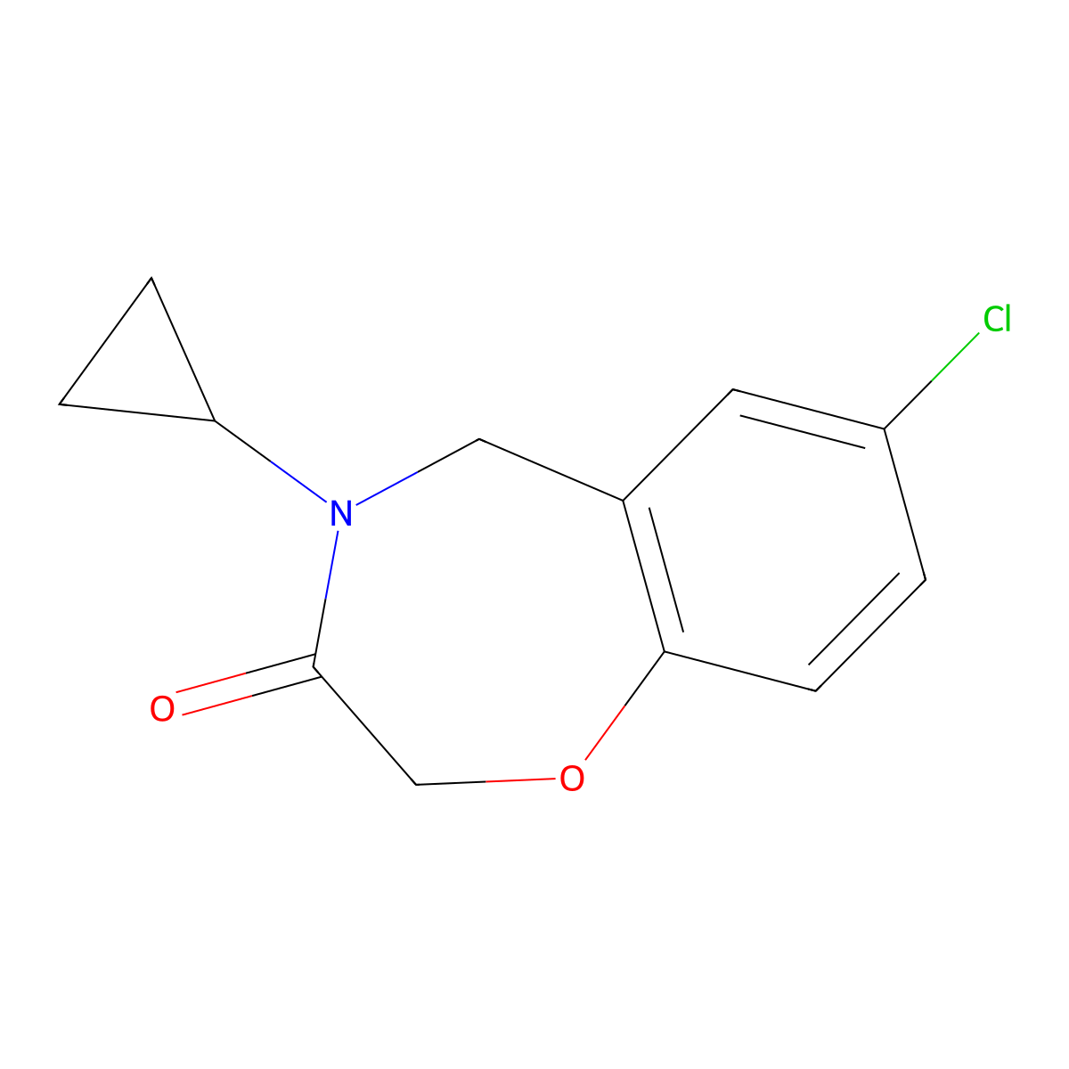 7-chloro-4-cyclopropyl-4,5-dihydro-1,4-benzoxazepin-3(2H)-one molecular structure, CAS 1326871-95-7
