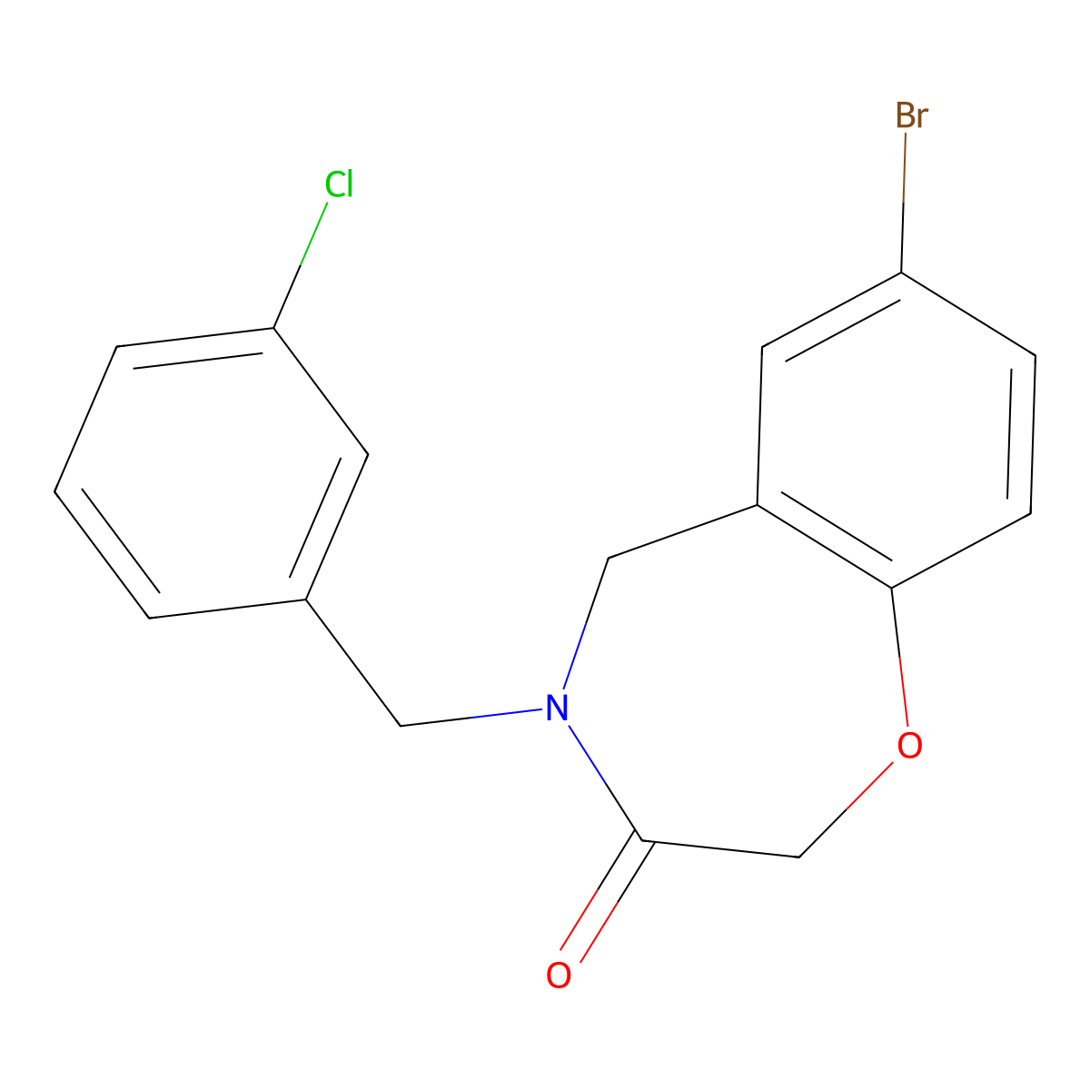 7-bromo-4-(3-chlorobenzyl)-4,5-dihydro-1,4-benzoxazepin-3(2H)-one molecular structure, CAS 1326872-18-7