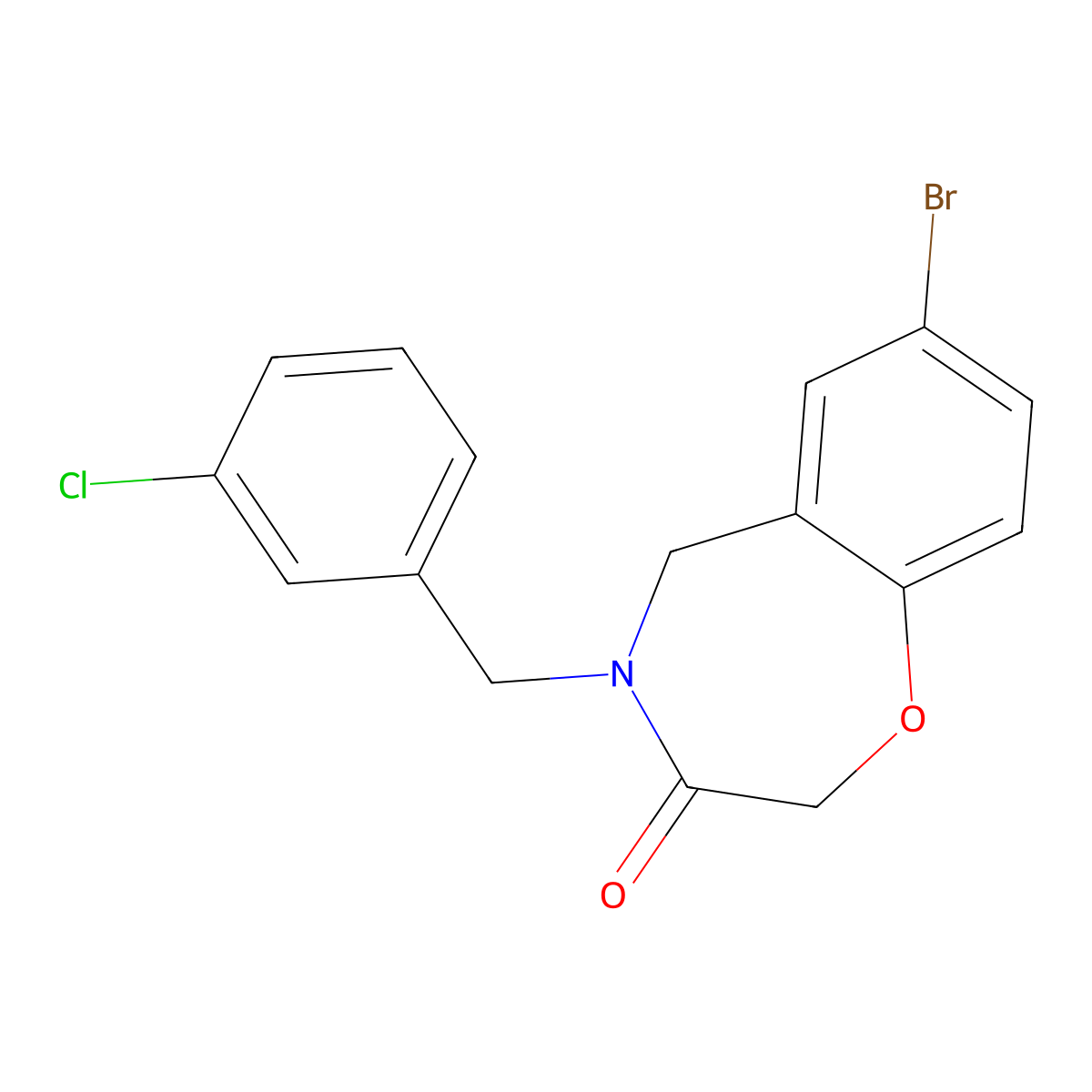 7-bromo-4-(3-chlorobenzyl)-4,5-dihydro-1,4-benzoxazepin-3(2H)-one molecular structure, CAS 1326872-18-7