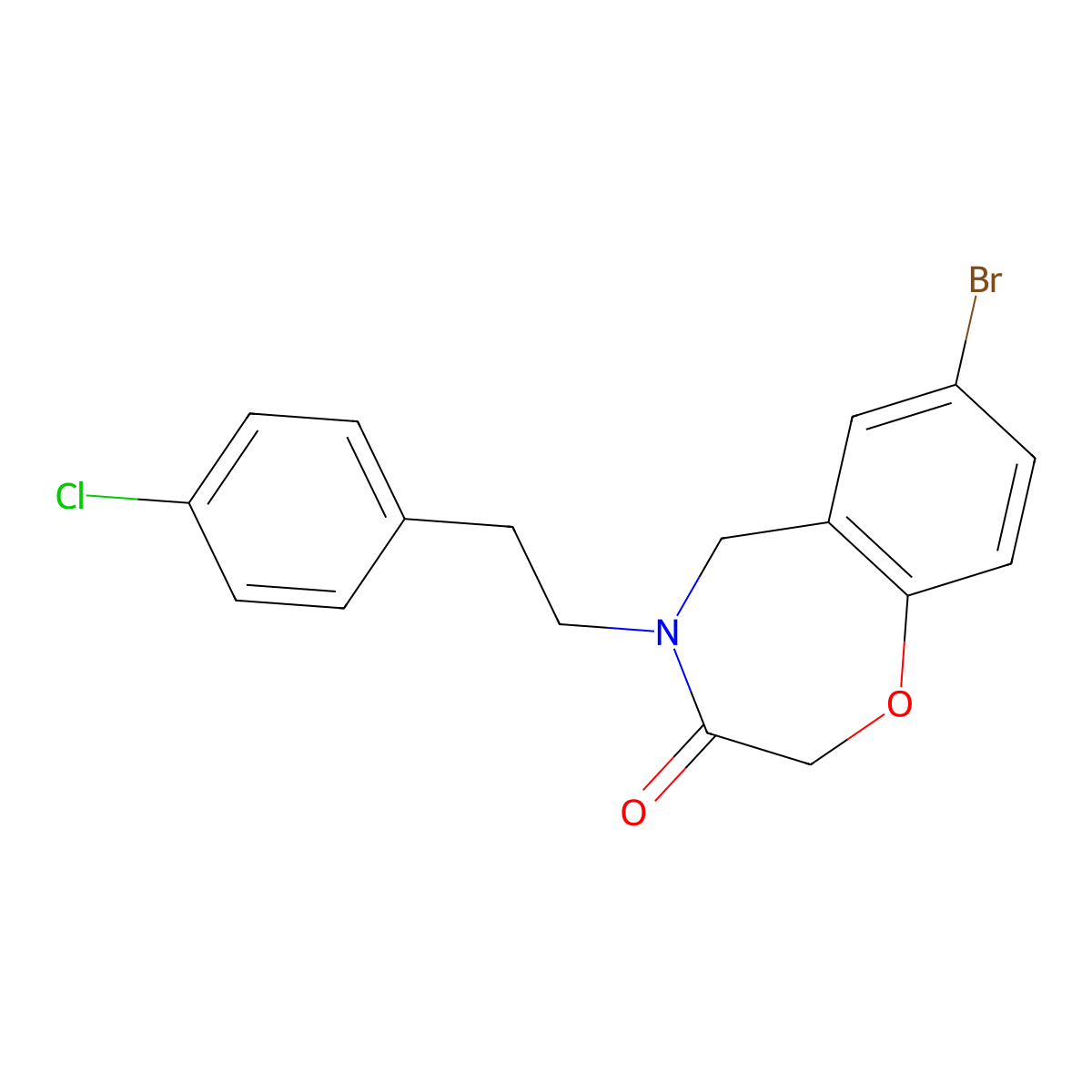 7-bromo-4-[2-(4-chlorophenyl)ethyl]-4,5-dihydro-1,4-benzoxazepin-3(2H)-one molecular structure, CAS 1326872-22-3