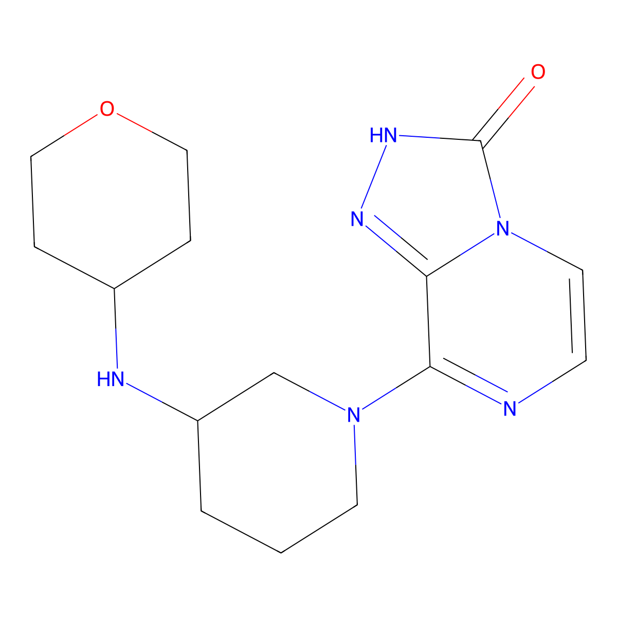 8-[3-(tetrahydro-2H-pyran-4-ylamino)piperidin-1-yl][1,2,4]triazolo[4,3-a]pyrazin-3(2H)-one molecular structure, CAS 1326872-84-7