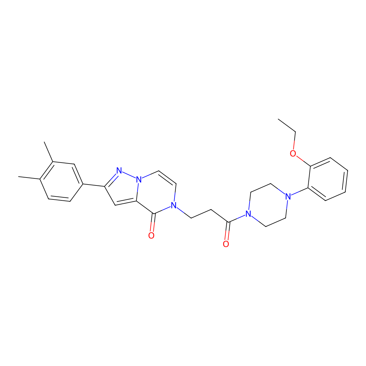 2-(3,4-dimethylphenyl)-5-{3-[4-(2-ethoxyphenyl)piperazin-1-yl]-3-oxopropyl}-4H,5H-pyrazolo[1,5-a]pyrazin-4-one molecular structure, CAS 1326873-22-6