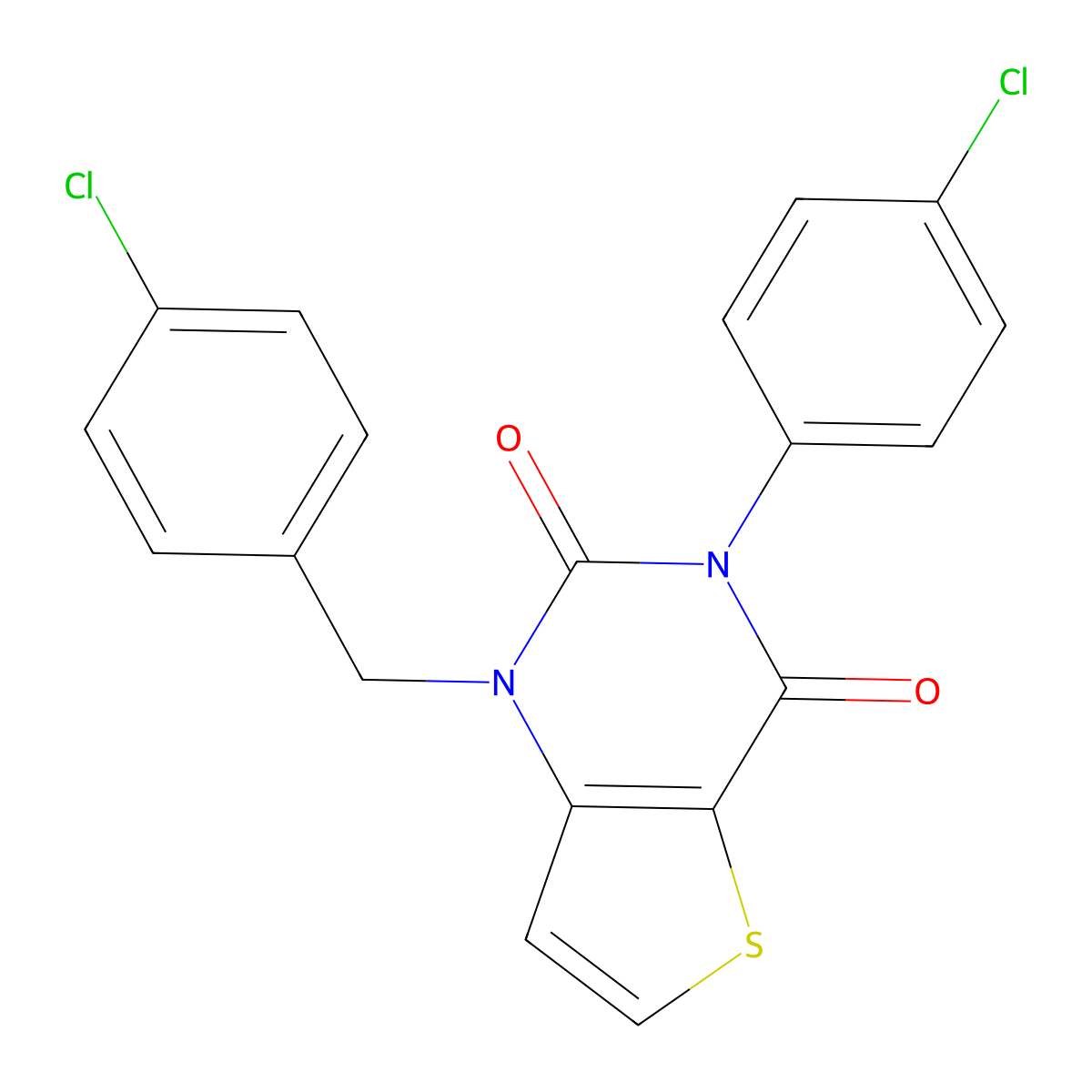 1-(4-chlorobenzyl)-3-(4-chlorophenyl)thieno[3,2-d]pyrimidine-2,4(1H,3H)-dione molecular structure, CAS 1326873-62-4