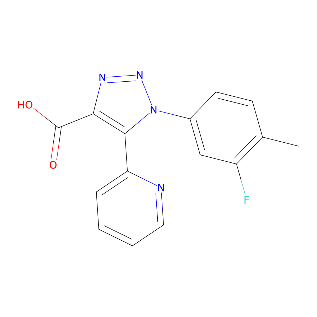1-(3-fluoro-4-methylphenyl)-5-(pyridin-2-yl)-1H-1,2,3-triazole-4-carboxylic acid molecular structure, CAS 1326874-10-5