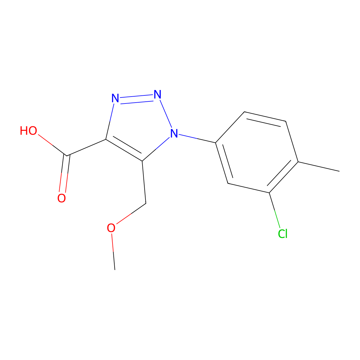 1-(3-chloro-4-methylphenyl)-5-(methoxymethyl)-1H-1,2,3-triazole-4-carboxylic acid molecular structure, CAS 1326874-16-1