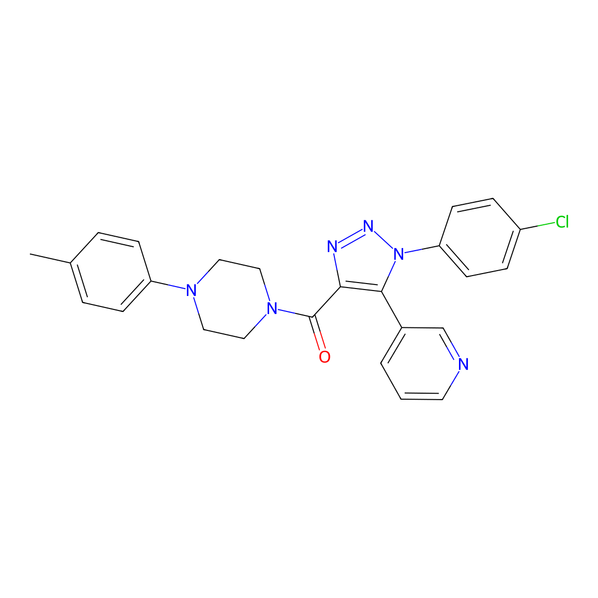[1-(4-chlorophenyl)-5-(pyridin-3-yl)-1H-1,2,3-triazol-4-yl][4-(4-methylphenyl)piperazin-1-yl]methanone molecular structure, CAS 1326874-19-4