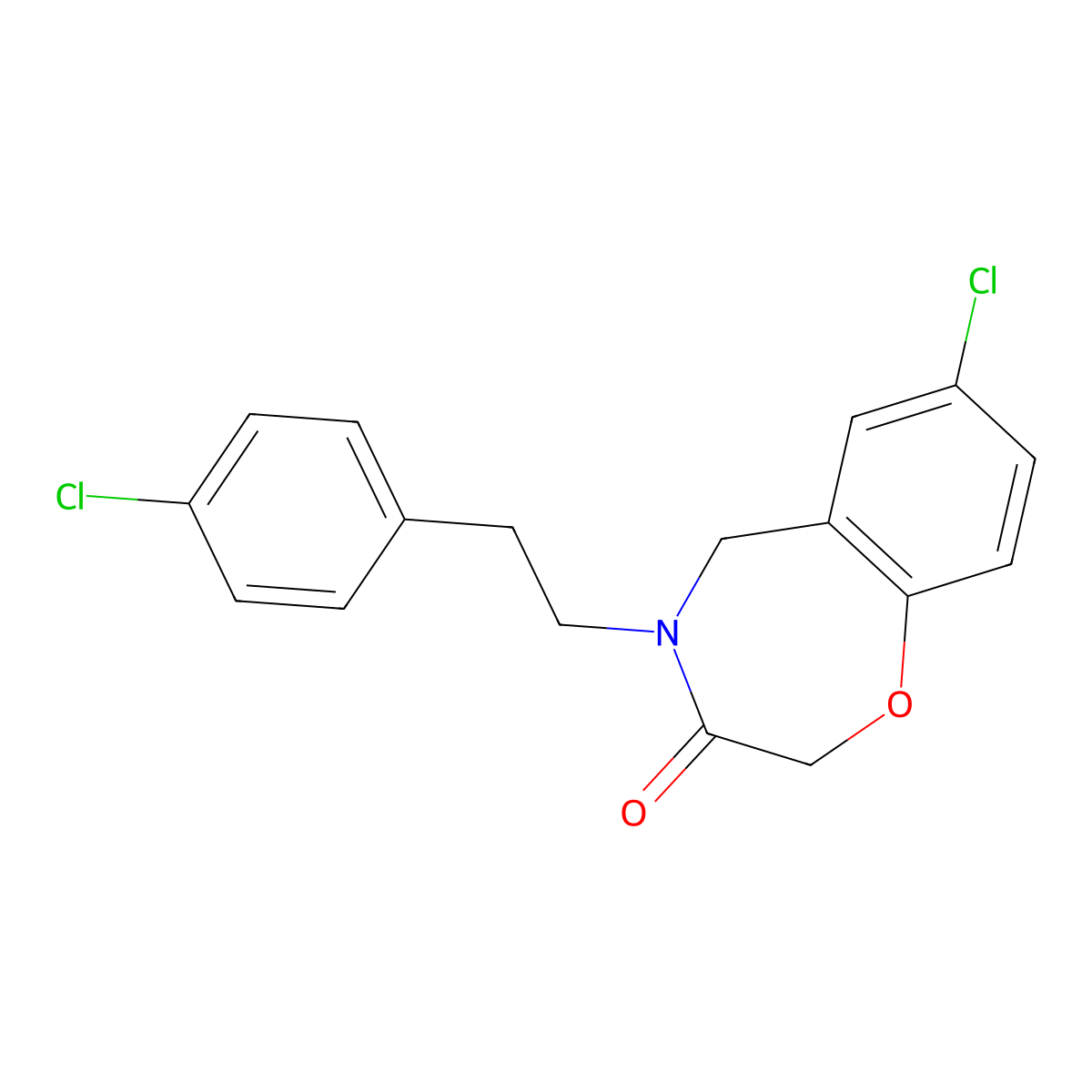 7-chloro-4-[2-(4-chlorophenyl)ethyl]-4,5-dihydro-1,4-benzoxazepin-3(2H)-one molecular structure, CAS 1326874-65-0