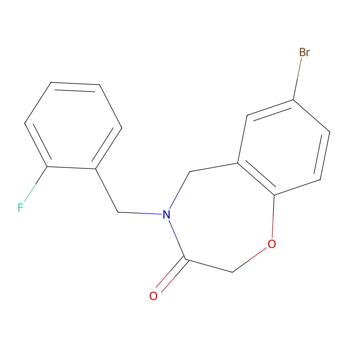 7-bromo-4-(2-fluorobenzyl)-4,5-dihydro-1,4-benzoxazepin-3(2H)-one molecular structure, CAS 1326874-78-5