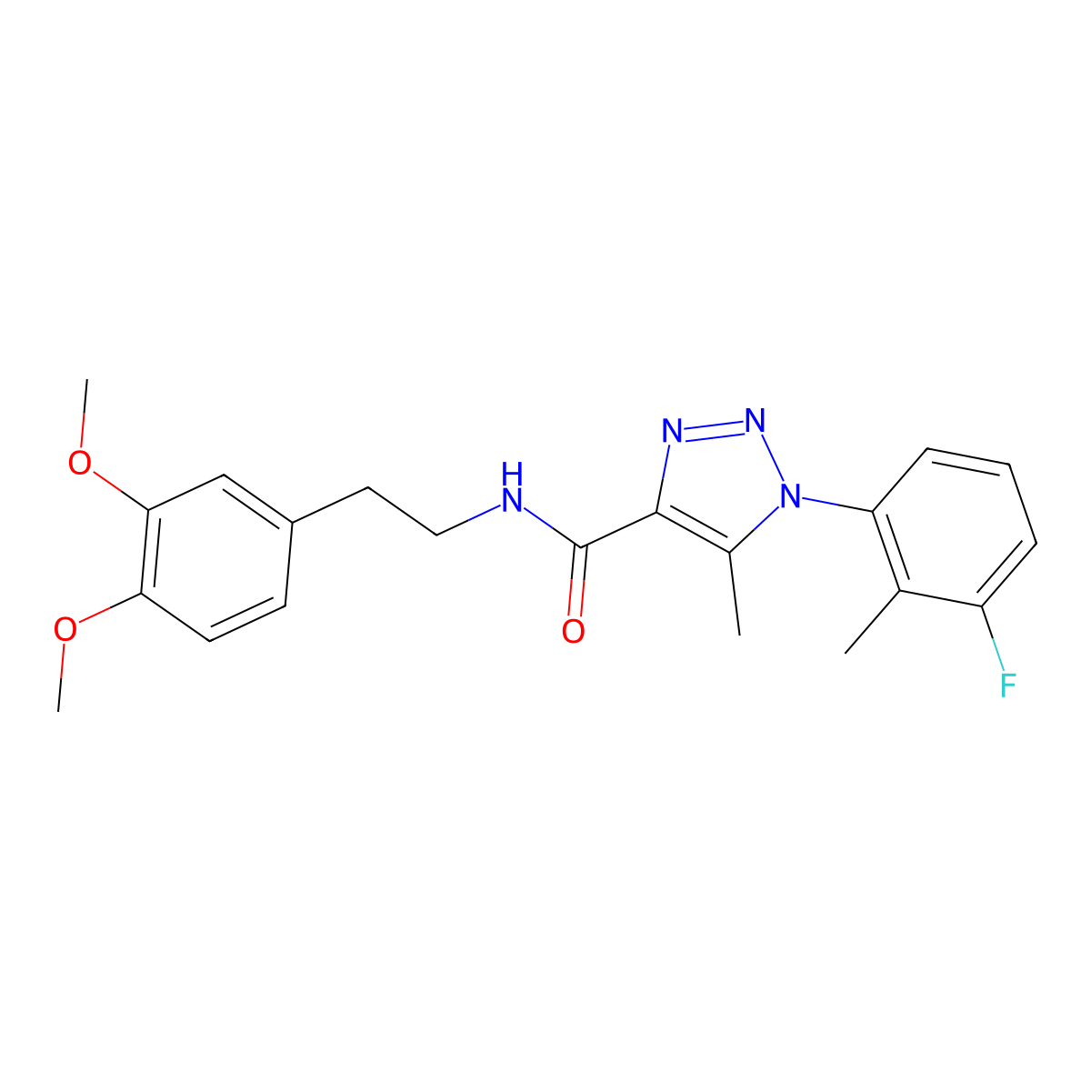 N-[2-(3,4-dimethoxyphenyl)ethyl]-1-(3-fluoro-2-methylphenyl)-5-methyl-1H-1,2,3-triazole-4-carboxamide molecular structure, CAS 1326874-86-5