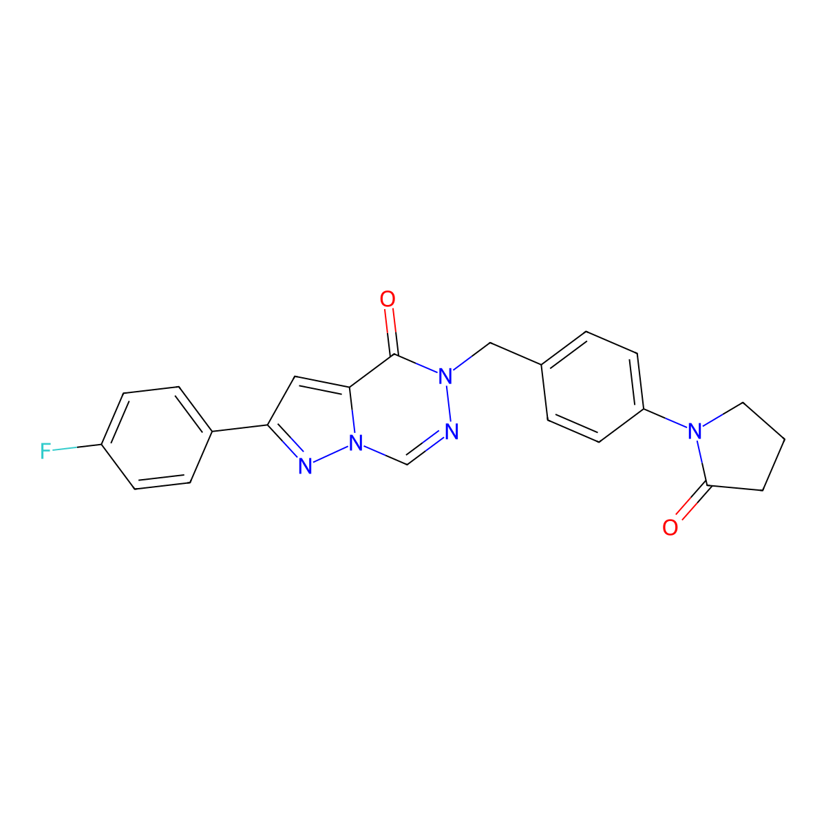 2-(4-fluorophenyl)-5-(4-(2-oxopyrrolidin-1-yl)benzyl)pyrazolo[1,5-d][1,2,4]triazin-4(5H)-one molecular structure, CAS 1326875-19-7
