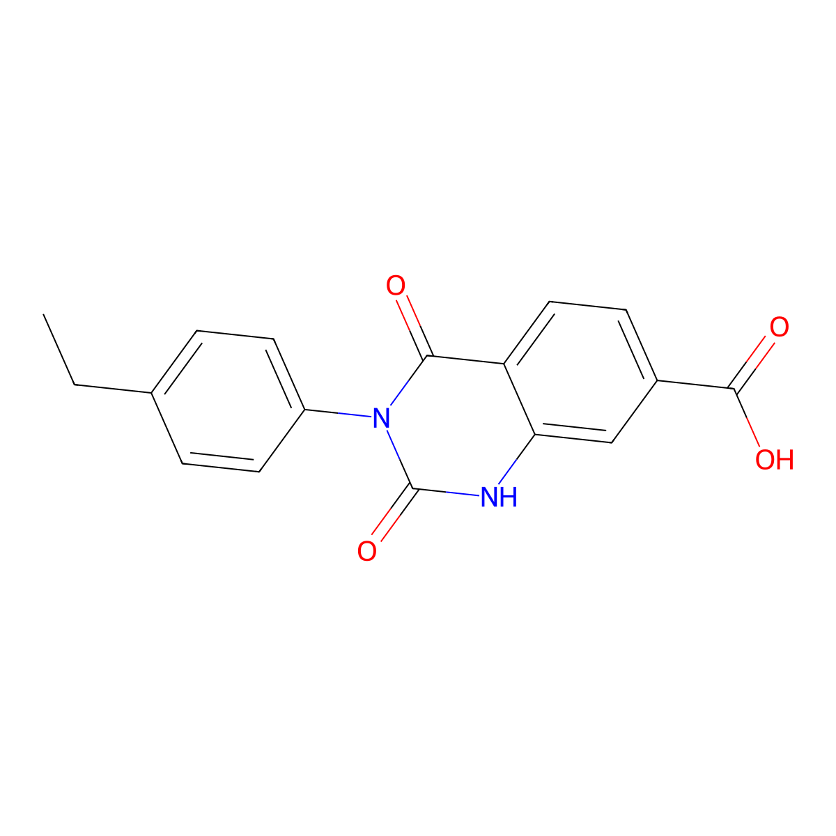 3-(4-Ethylphenyl)-2,4-dioxo-1,2,3,4-tetrahydroquinazoline-7-carboxylic acid molecular structure, CAS 1326875-66-4