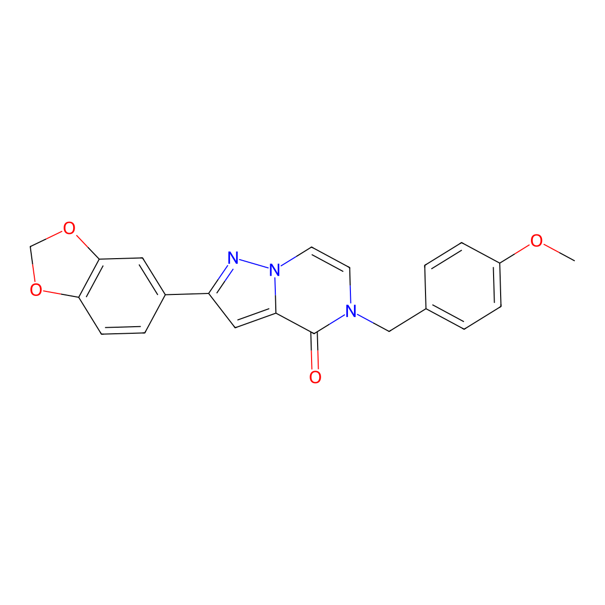 2-(2H-1,3-benzodioxol-5-yl)-5-[(4-methoxyphenyl)methyl]-4H,5H-pyrazolo[1,5-a]pyrazin-4-one molecular structure, CAS 1326876-64-5