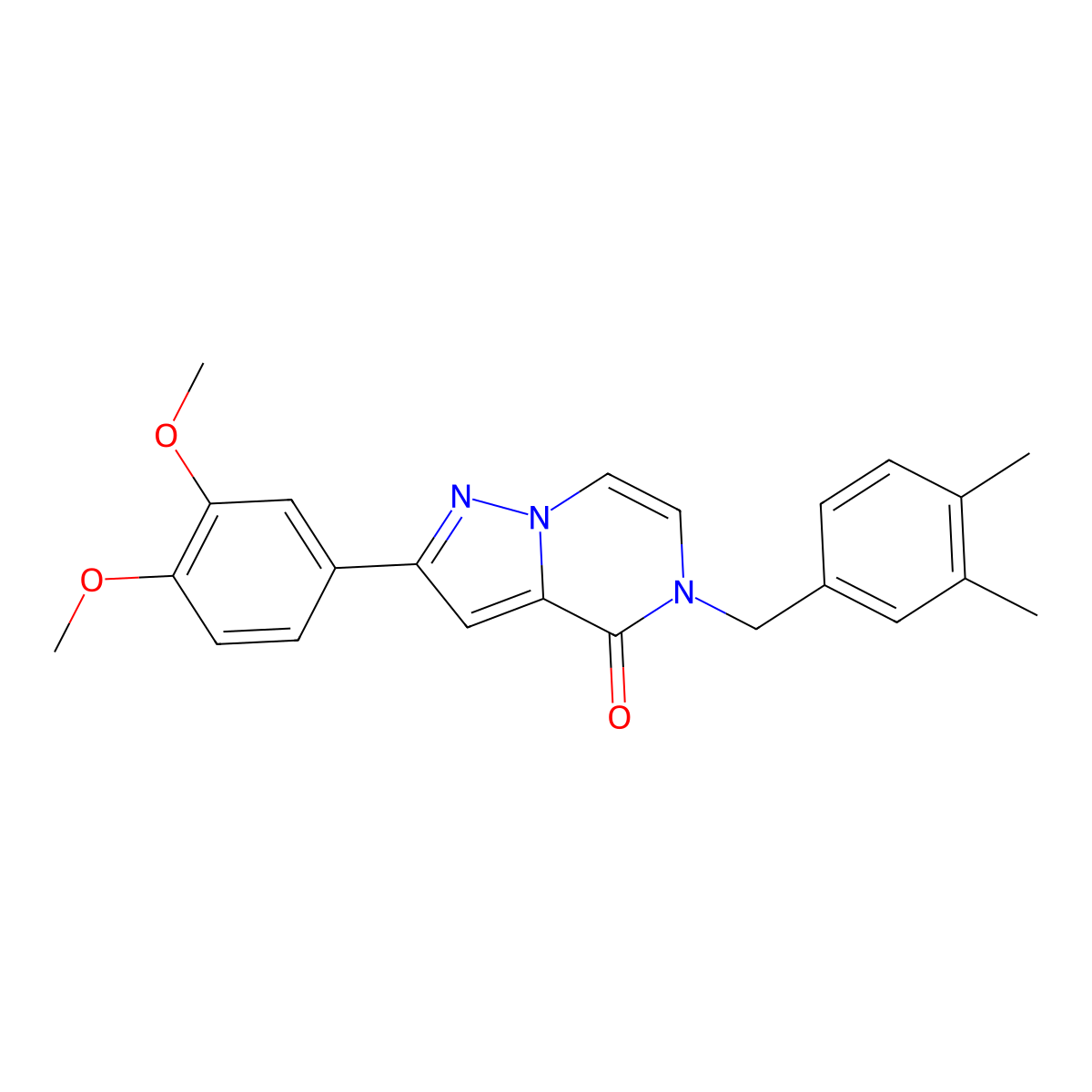 2-(3,4-dimethoxyphenyl)-5-(3,4-dimethylbenzyl)pyrazolo[1,5-a]pyrazin-4(5H)-one molecular structure, CAS 1326876-75-8