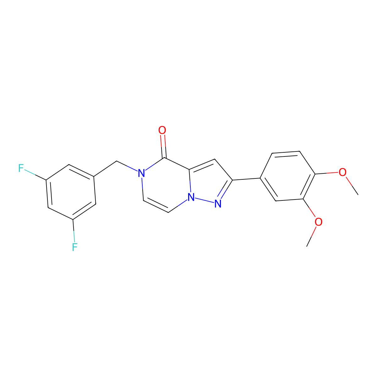 5-(3,5-difluorobenzyl)-2-(3,4-dimethoxyphenyl)pyrazolo[1,5-a]pyrazin-4(5H)-one molecular structure, CAS 1326876-77-0