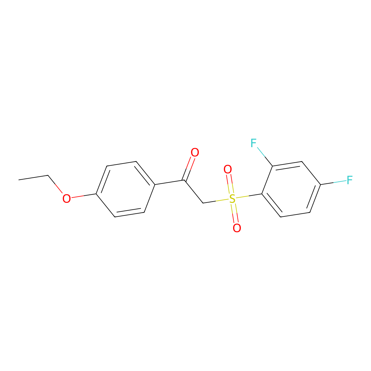 2-[(2,4-Difluorophenyl)sulfonyl]-1-(4-ethoxyphenyl)ethanone molecular structure, CAS 1326877-00-2