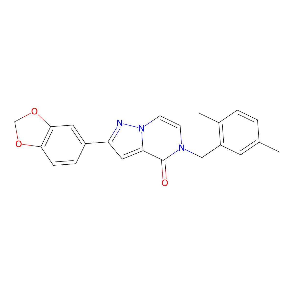 2-(1,3-benzodioxol-5-yl)-5-(2,5-dimethylbenzyl)pyrazolo[1,5-a]pyrazin-4(5H)-one molecular structure, CAS 1326877-02-4
