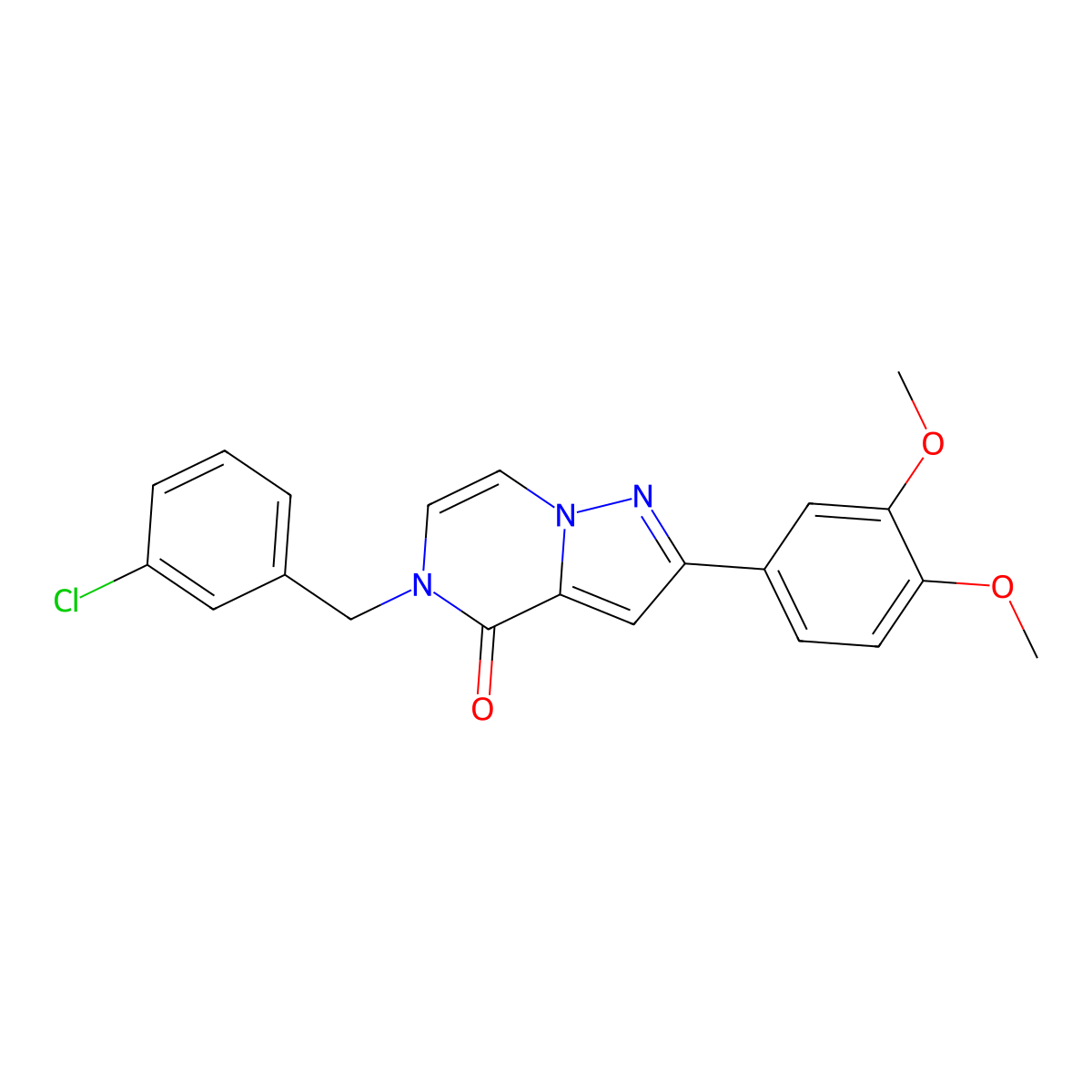 5-(3-chlorobenzyl)-2-(3,4-dimethoxyphenyl)pyrazolo[1,5-a]pyrazin-4(5H)-one molecular structure, CAS 1326877-06-8