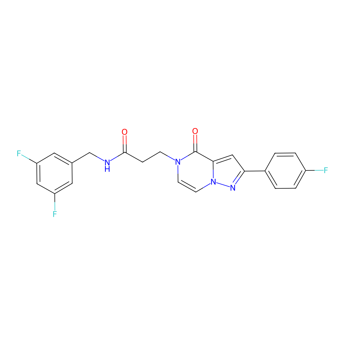 N-(3,5-difluorobenzyl)-3-[2-(4-fluorophenyl)-4-oxopyrazolo[1,5-a]pyrazin-5(4H)-yl]propanamide molecular structure, CAS 1326877-11-5