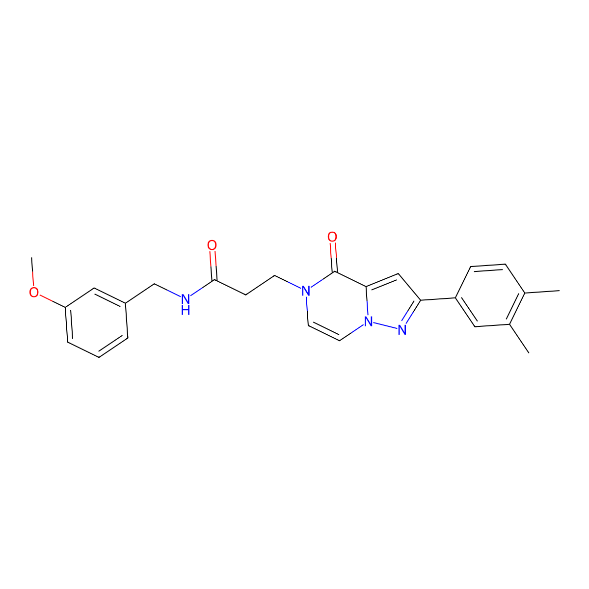 3-[2-(3,4-dimethylphenyl)-4-oxopyrazolo[1,5-a]pyrazin-5(4H)-yl]-N-(3-methoxybenzyl)propanamide molecular structure, CAS 1326877-12-6