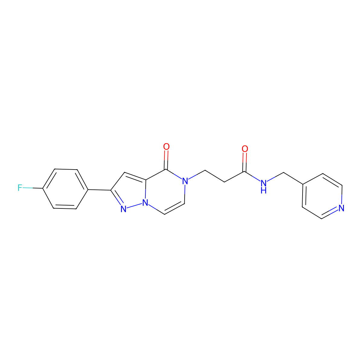 3-(2-(4-fluorophenyl)-4-oxopyrazolo[1,5-a]pyrazin-5(4H)-yl)-N-(pyridin-4-ylmethyl)propanamide molecular structure, CAS 1326877-13-7