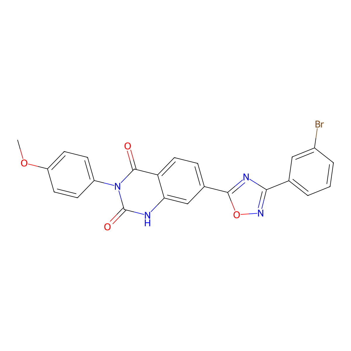 7-[3-(3-bromophenyl)-1,2,4-oxadiazol-5-yl]-3-(4-methoxyphenyl)quinazoline-2,4(1H,3H)-dione molecular structure, CAS 1326877-35-3