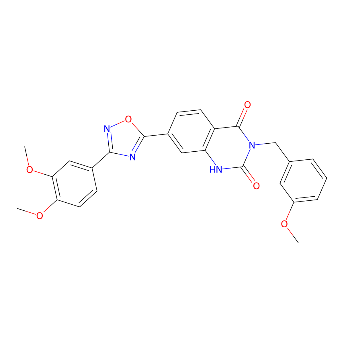 7-[3-(3,4-dimethoxyphenyl)-1,2,4-oxadiazol-5-yl]-3-(3-methoxybenzyl)quinazoline-2,4(1H,3H)-dione molecular structure, CAS 1326877-39-7