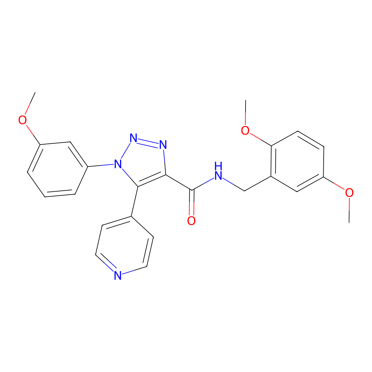 N-(2,5-dimethoxybenzyl)-1-(3-methoxyphenyl)-5-(pyridin-4-yl)-1H-1,2,3-triazole-4-carboxamide molecular structure, CAS 1326877-57-9