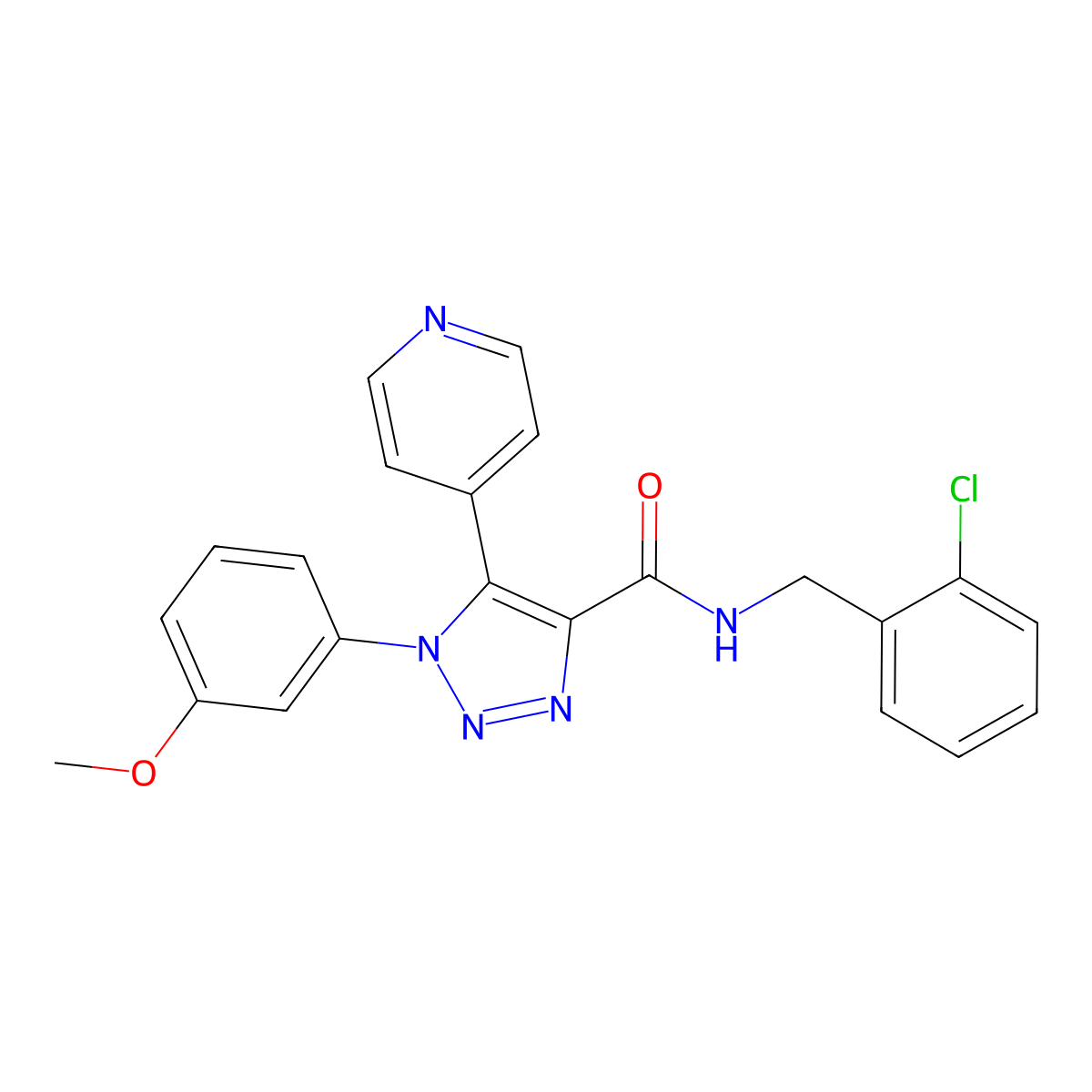 N-(2-chlorobenzyl)-1-(3-methoxyphenyl)-5-(pyridin-4-yl)-1H-1,2,3-triazole-4-carboxamide molecular structure, CAS 1326877-59-1