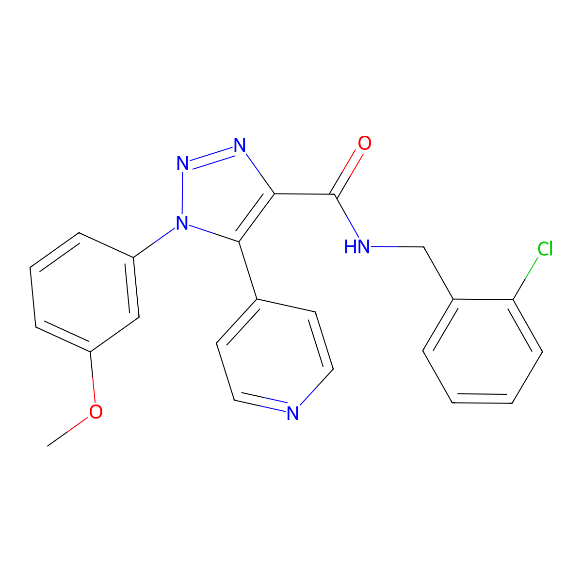 N-(2-chlorobenzyl)-1-(3-methoxyphenyl)-5-(pyridin-4-yl)-1H-1,2,3-triazole-4-carboxamide molecular structure, CAS 1326877-59-1
